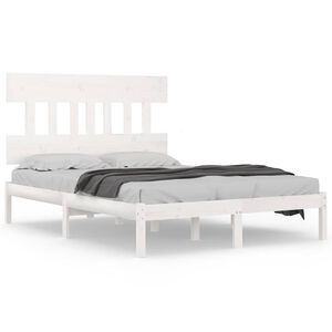 vidaXL Cadre de lit Blanc Bois massif 200x200 cm