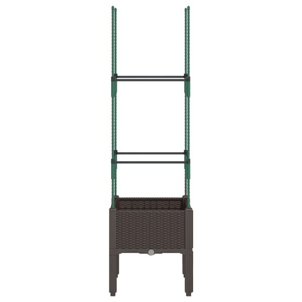 vidaXL Jardini&egrave;re avec treillis marron 40x40x142,5 cm PP