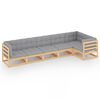 vidaXL Salon de jardin 6 pcs avec coussins Bois de pin massif