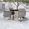 vidaXL Ensemble &agrave; manger de jardin et coussins 5pcs Gris/noir
