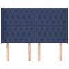 vidaXL T&ecirc;te de lit avec oreilles Bleu 163x16x118/128 cm Tissu