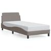 vidaXL Cadre de lit avec t&ecirc;te de lit Dover taupe 80x200cm tissu