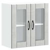 vidaXL Armoire murale de cuisine avec porte en verre Lucca gris b&eacute;ton