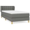 vidaXL Sommier &agrave; lattes de lit avec matelas Gris fonc&eacute; 90x200 cm Tissu