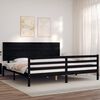 vidaXL Cadre de lit sans matelas noir 200x200 cm bois massif