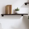 vidaXL &Eacute;tag&egrave;re murale marron fonc&eacute; 60x20x2 cm bois ch&ecirc;ne massif trait&eacute;