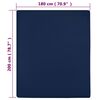 vidaXL Drap-housse Jersey Bleu marine 180x200 cm Coton