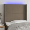 vidaXL T&ecirc;te de lit &agrave; LED Taupe 93x16x118/128 cm Tissu