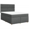 vidaXL Sommier &agrave; lattes de lit avec matelas Gris fonc&eacute; 160x200cm Tissu