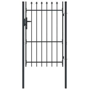 vidaXL Porte de Cl&ocirc;ture Gris 103 x 200 cm Acier enduit de poudre