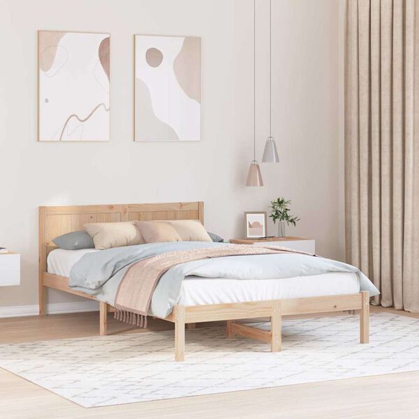 vidaXL Cadre de lit Marron 120 x 200 cm Bois de pin massif
