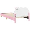 vidaXL Cadre de lit pour enfants avec t&ecirc;te de lit Rose 90 x 190 cm PU
