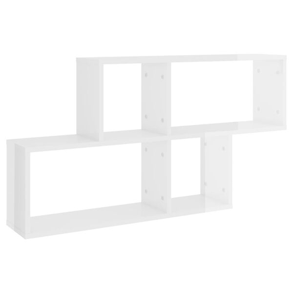 vidaXL &Eacute;tag&egrave;re murale Blanc brillant 100x18x53 cm Bois d&rsquo;ing&eacute;nierie