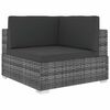 vidaXL Chaise d'angle 1 pc et coussins R&eacute;sine tress&eacute;e Gris