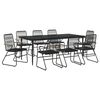 vidaXL Ensemble &agrave; manger de jardin 9 pcs noir rotin PVC