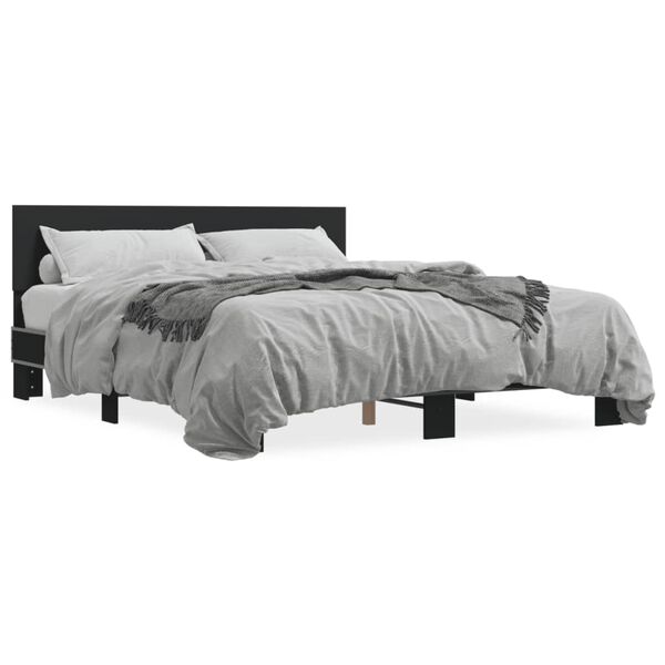 vidaXL Cadre de lit sans matelas noir 150x200 cm