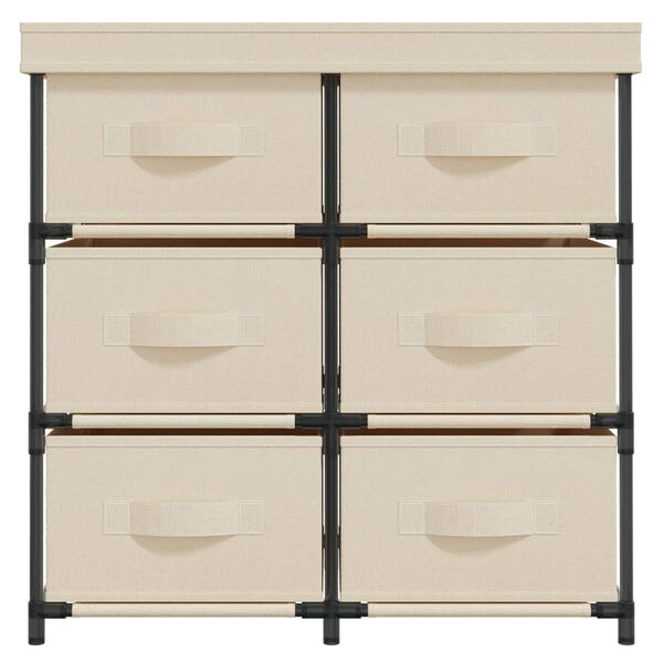 vidaXL Armoire de rangement avec 6 tiroirs 55x29x55 cm Crème Acier