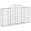 vidaXL Paniers &agrave; gabions arqu&eacute;s 14 pcs 200x30x100/120 cm Fer galvanis&eacute;