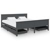 vidaXL Cadre de lit avec 4 tiroirs Gris fonc&eacute; Pin massif 180x200 cm
