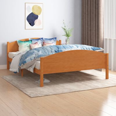 vidaXL Cadre de lit sans matelas marron miel pin massif 160x200 cm