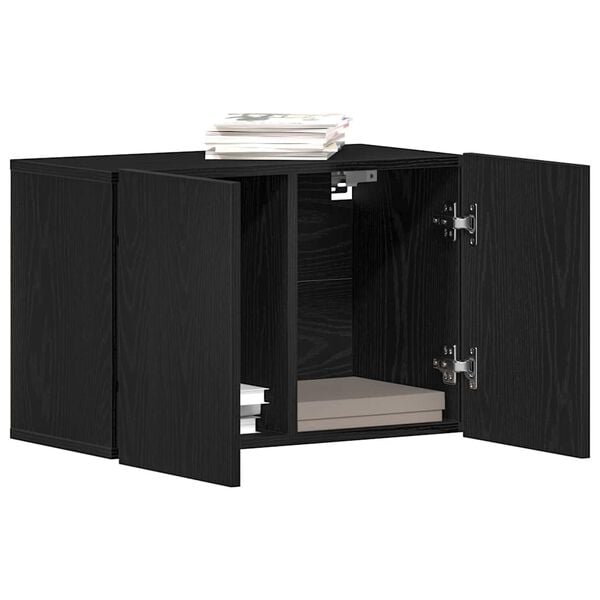 vidaXL Meuble TV Ch&ecirc;ne noir 60x30x41 cm Bois d'ing&eacute;nierie
