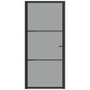 vidaXL Porte int&eacute;rieure 93x201,5 cm Noir Verre ESG et aluminium