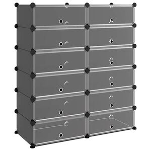 vidaXL &Eacute;tag&egrave;re &agrave; chaussures Noir 94,5x36,5x106 cm PP