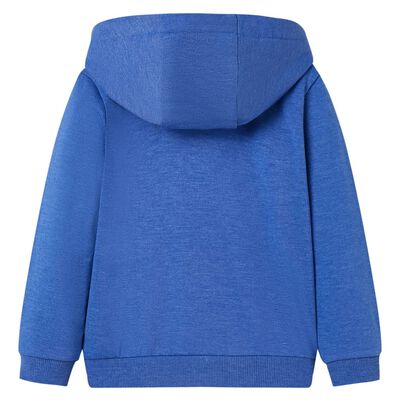 Sweat-shirt à capuche fermeture éclair enfants bleu mélangé 104
