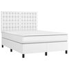 vidaXL Sommier &agrave; lattes de lit avec matelas et LED Blanc 140x200 cm