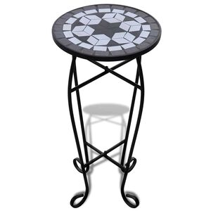vidaXL Table d'appoint Mosa&iuml;que Noir et blanc