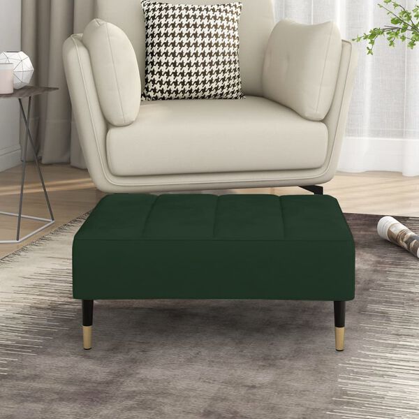 vidaXL Repose-pied Vert fonc&eacute; 78x56x32 cm Velours