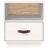 vidaXL Table de chevet Blanc 40x34x45 cm Bois de pin massif