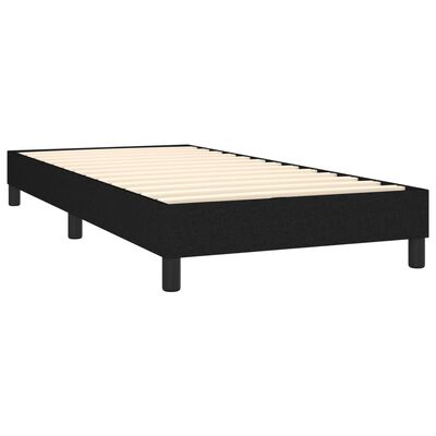 vidaXL Sommier à lattes de lit avec matelas et LED Noir 90x190cm Tissu