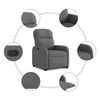 vidaXL Fauteuil inclinable Gris fonc&eacute; Tissu