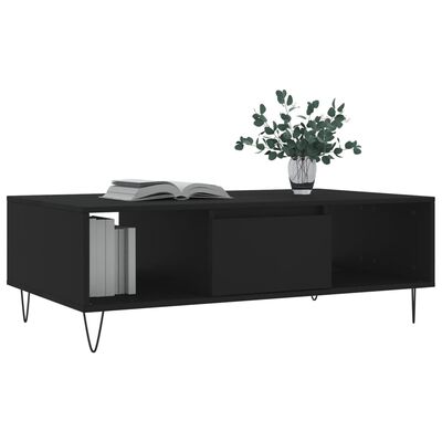 vidaXL Table basse noir 104x60x35 cm bois d'ingénierie