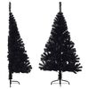 vidaXL Demi sapin de No&euml;l artificiel avec support Noir 120 cm PVC