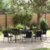 vidaXL Ensemble de salle &agrave; manger pour jardin 7 pcs Noir et gris