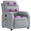 vidaXL Fauteuil inclinable de massage gris clair tissu