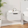 vidaXL Table de chevet murale blanc brillant 34x30x20 cm