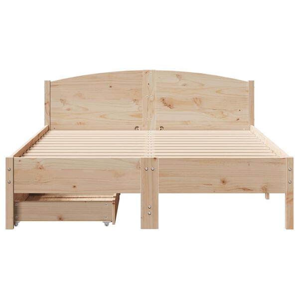 vidaXL Cadre de lit sans matelas 135x190 cm bois de pin massif