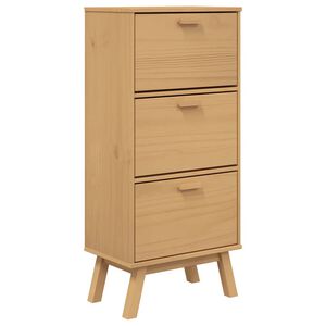 vidaXL Armoire &agrave; chaussures OLDEN marron 55x35x120 cm bois pin massif