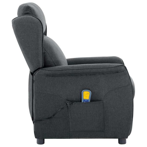 vidaXL Chaise de massage Gris fonc&eacute; 93.5 x 67.5 x 101.5 cm tissu