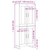 vidaXL Buffet haut Blanc 69,5x34x180 cm Bois d'ing&eacute;nierie