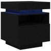 vidaXL Cabinet de chevet avec tiroir Ch&ecirc;ne noir 40 x 39 x 48,5 cm