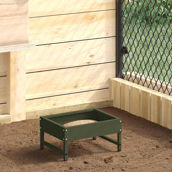 vidaXL Nourrisseur pour oiseaux Vert olive 80 x 28 x 13.5 cm