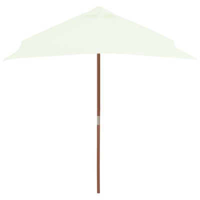 vidaXL Parasol d'extérieur avec mât en bois 150x200 cm Sable