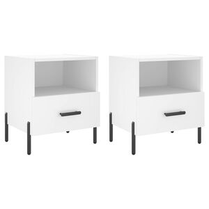 vidaXL Tables de chevet 2 pcs blanc 40x35x47,5 cm bois d&rsquo;ing&eacute;nierie