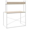 vidaXL Bureau d'ordinateur Blanc ch&ecirc;ne 110x60x138 cm Bois d'ing&eacute;nierie