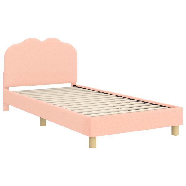 vidaXL Cadre de lit pour enfants avec t&ecirc;te de lit Rose 90 x 190 cm