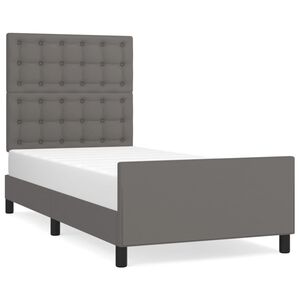 vidaXL Cadre de lit sans matelas gris 90x200 cm similicuir